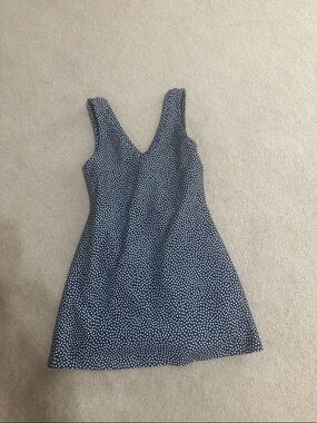 Abercrombie & Fitch Navy with White Dot V-Neck Mini Dress
